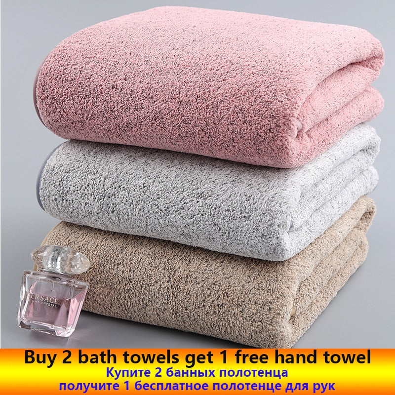 Luxury Bamboo Cotton Bath Towel Set, 2/4pcs Thick High Absorbent